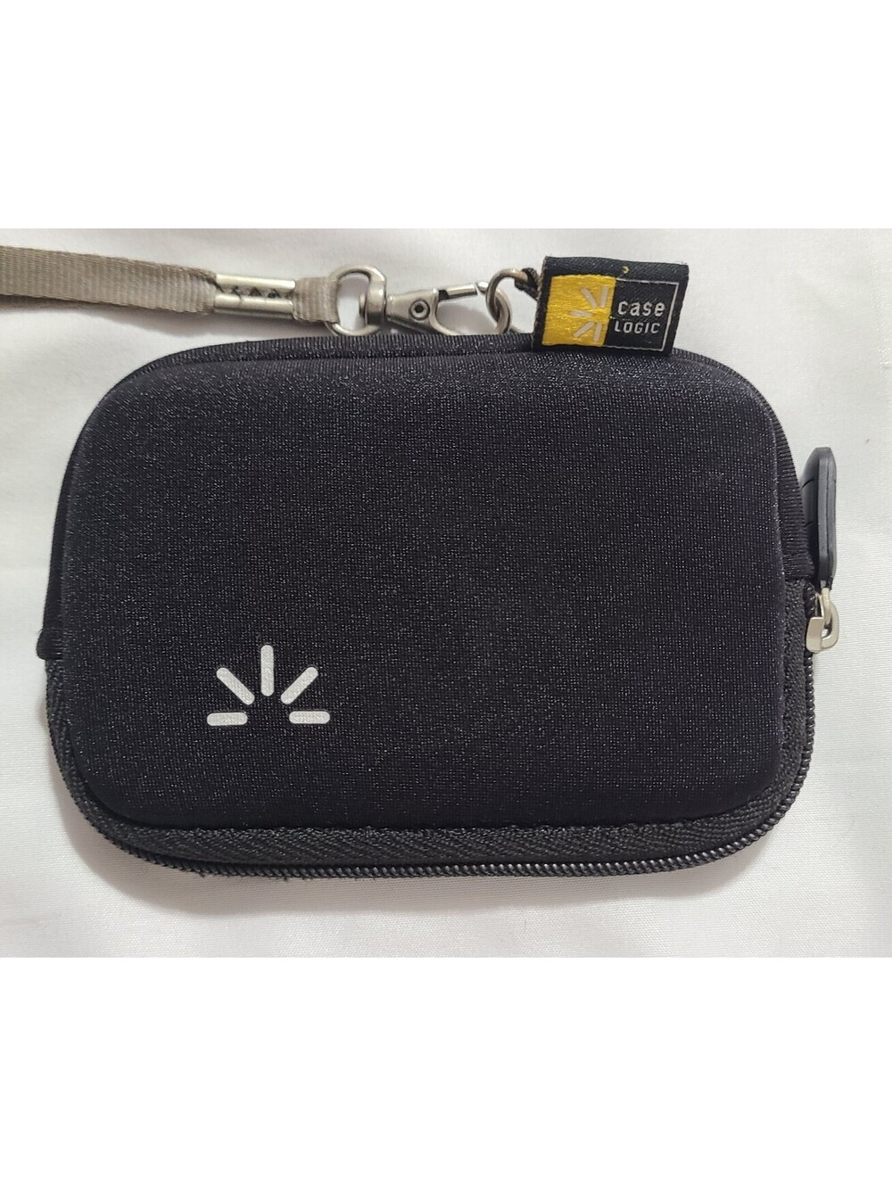 Case Logic Camera Pouch Sz 4.5"x3" Small Black Padded Zip Case with Wristlet EUC